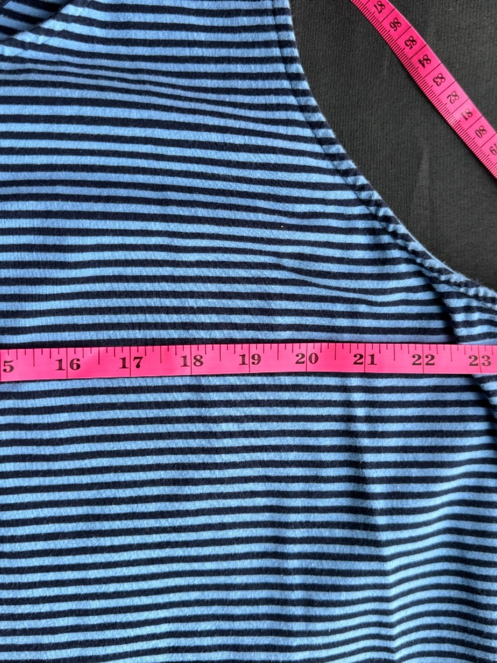 Talbots 180° Two-Way Tank in light blue and navy stripe 3X good condition